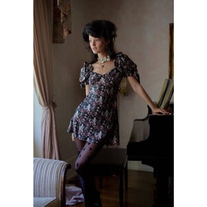 Selkie Tuxedo mini poet dress